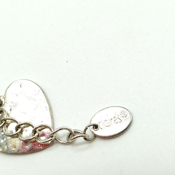 Claire's Hammered Hearts and Circles Silver-tone Link Bracelet 8" - Picture 5 of 9